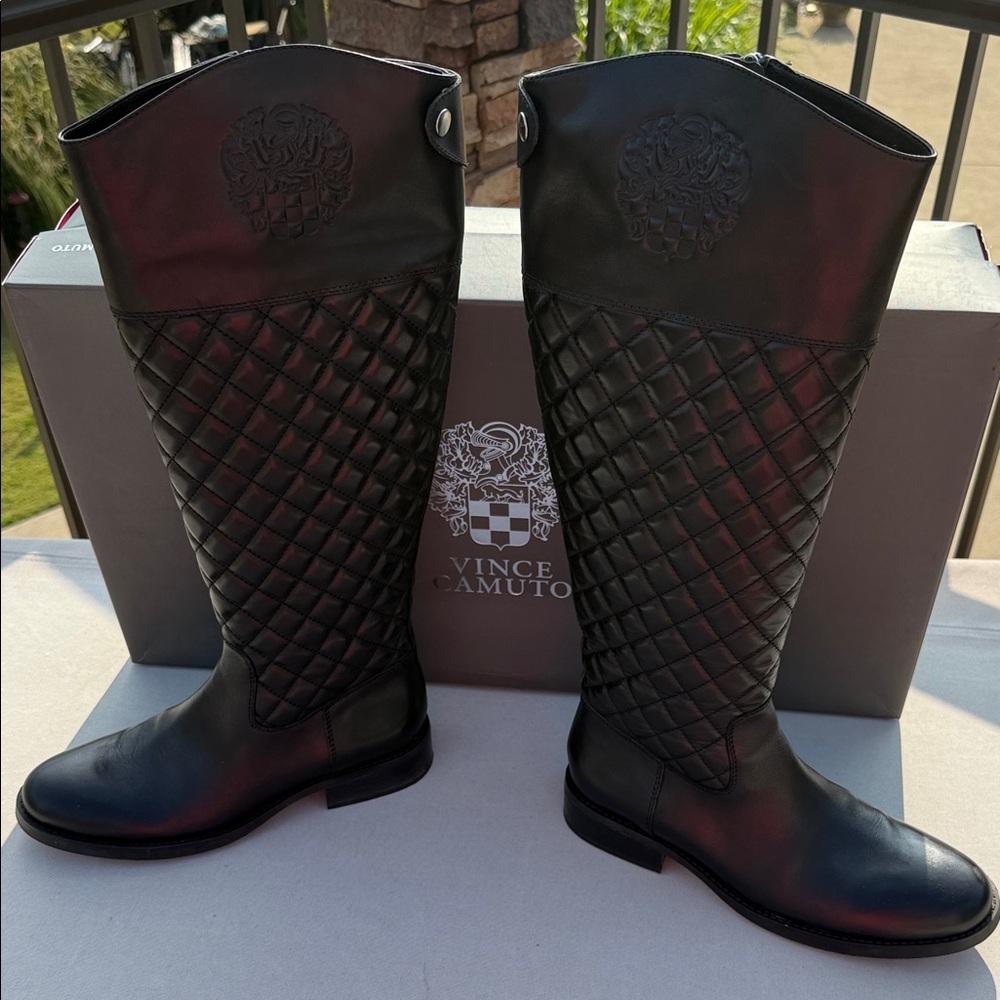Vince Camuto Black Quilted Boots
